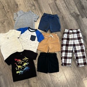 Boys 3t shorts, short sleeve shirts, zip hoodie & a pair of pajama pants